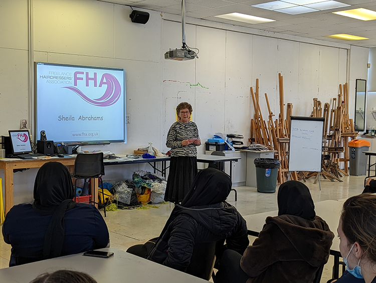 Employer presenting to students