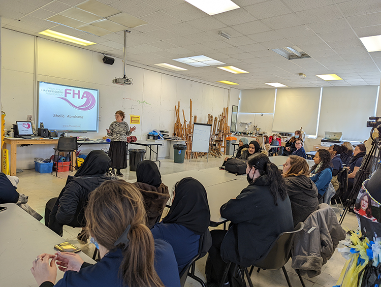 Employer presenting to students