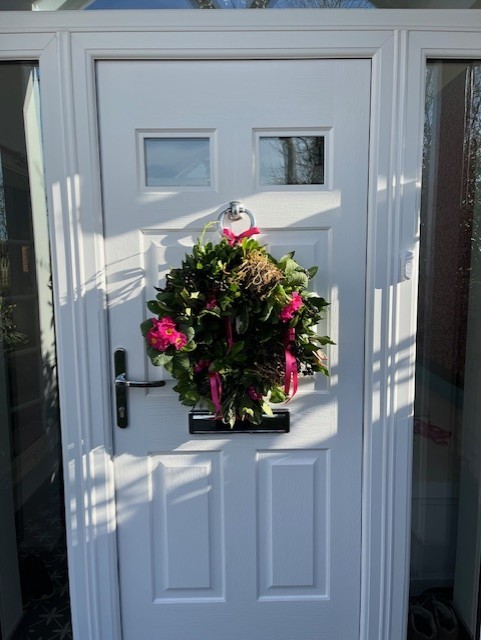 Wreath on door