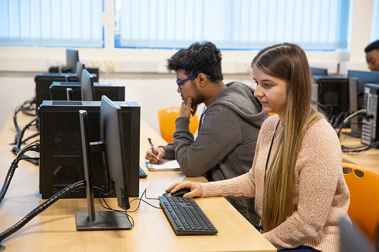 Student's using PC's