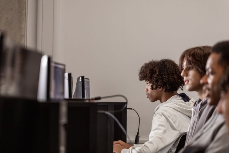 Student's using PC's