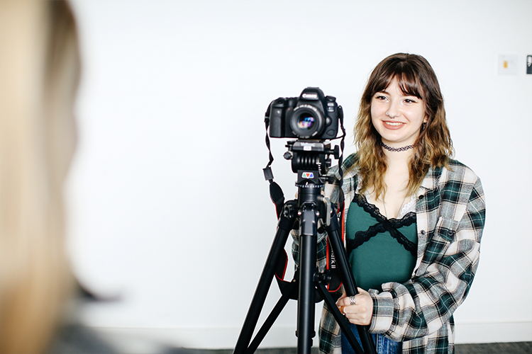 Student filming another student