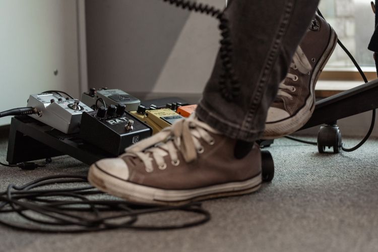 Student working on a music project