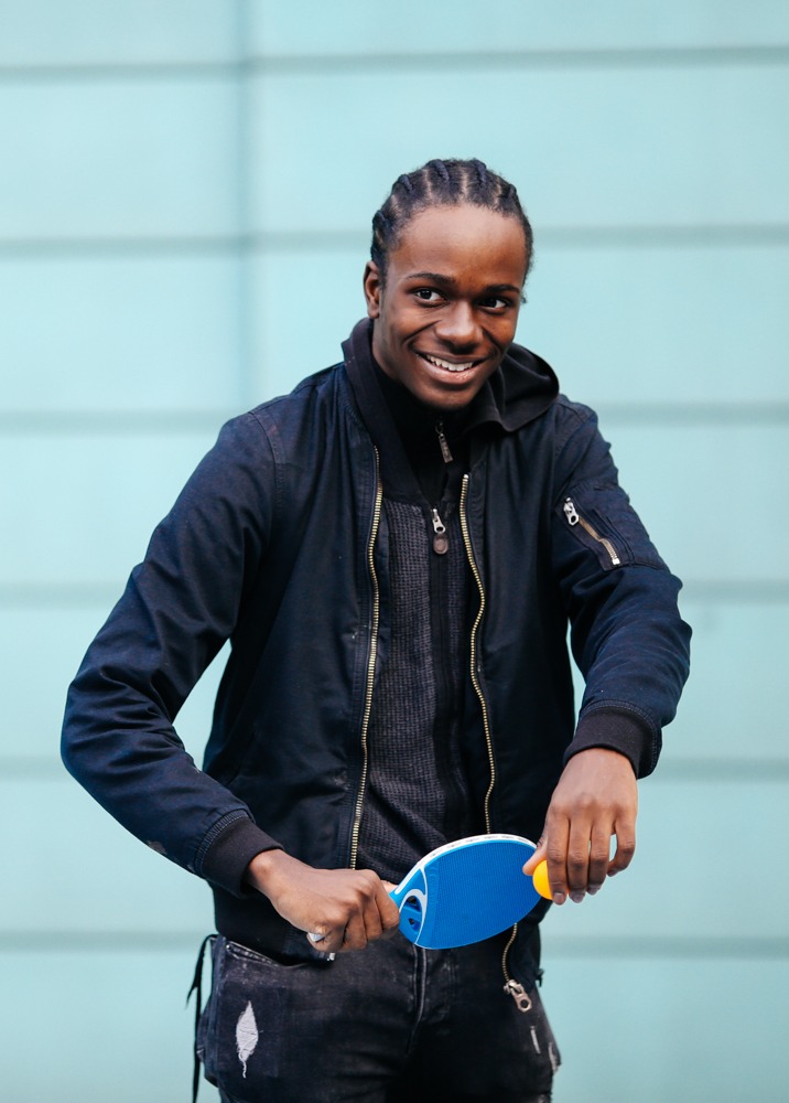Male playing table tennis