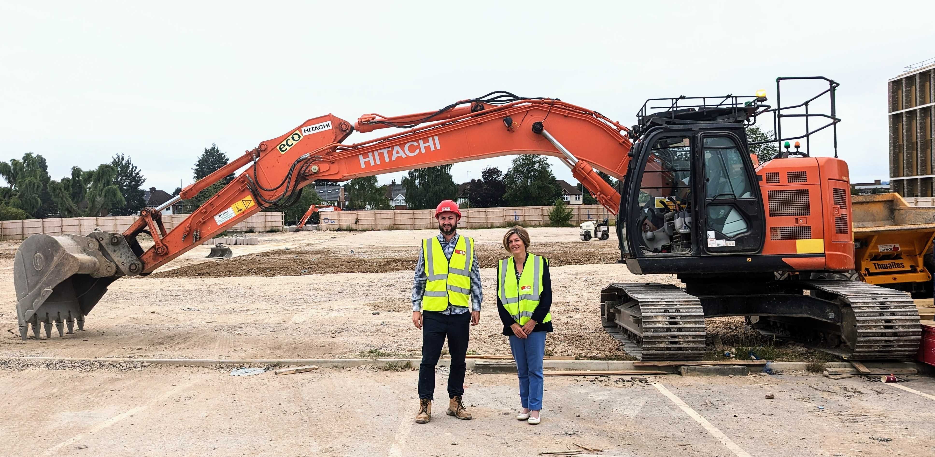 1. Barnfield College Prinicipal Cath Gunn with Construction Company Gilbert Ash